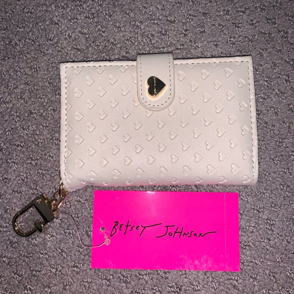 Betsey Johnson Cream Wallet with Gold Accents